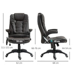 Comfort Executive Office Chair with Massage and Heat - PU Leather Recliner, Brown