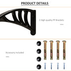 Clear Polycarbonate Curved Awning - 75x120x23 cm - UV Resistant