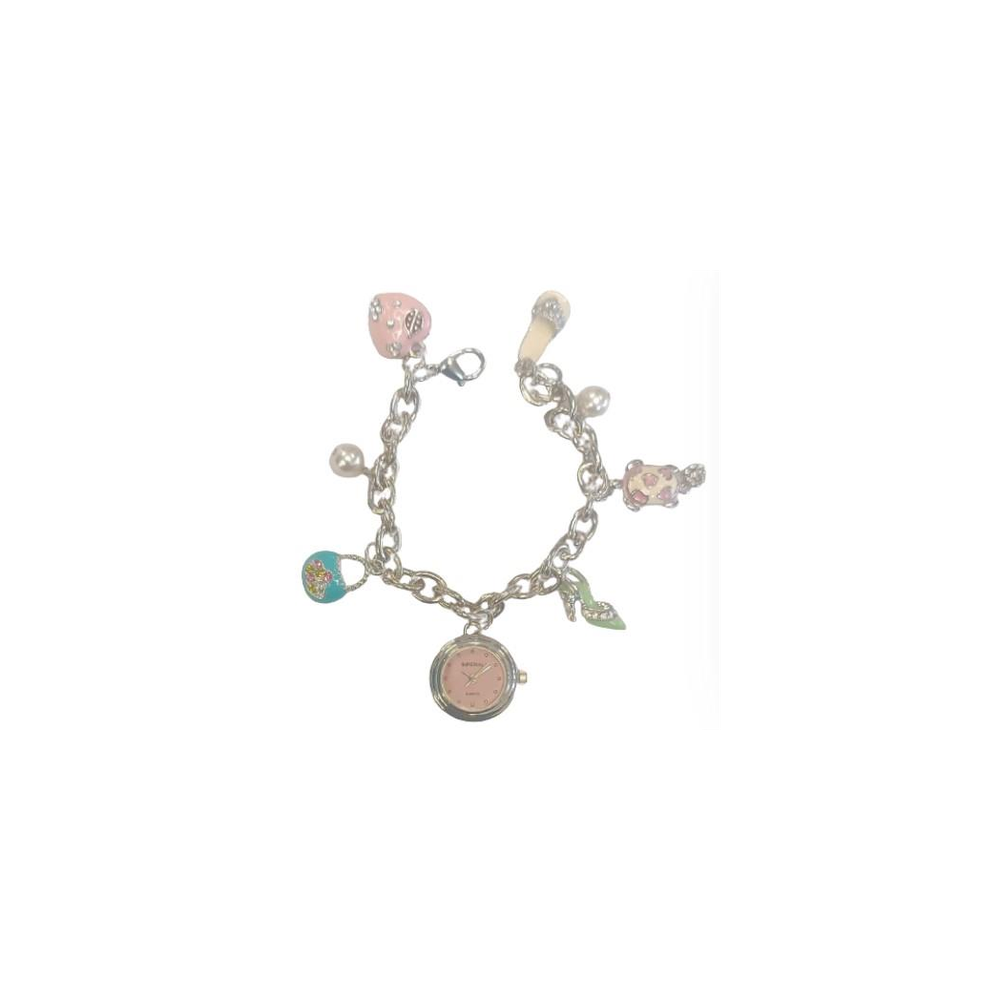 Stylish Mini Dial Watch with Charms - Ladies Girls Strap -!