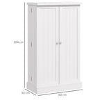Kitchen Cupboard: Double Doors, 5-Tier Shelf, 12 Spice Racks, White