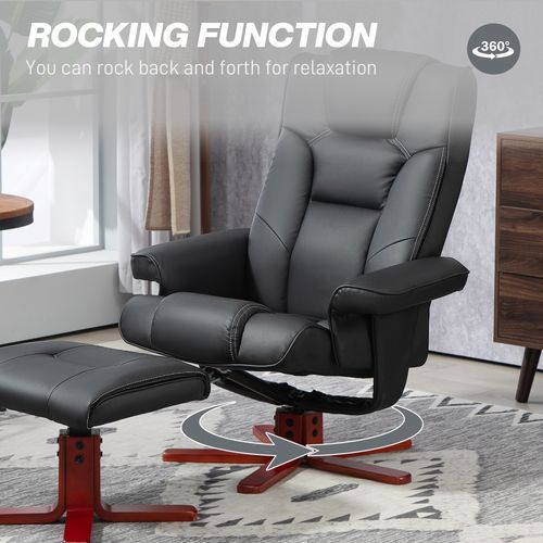 Reclining Armchair with Footstool and Adjustable Backrest