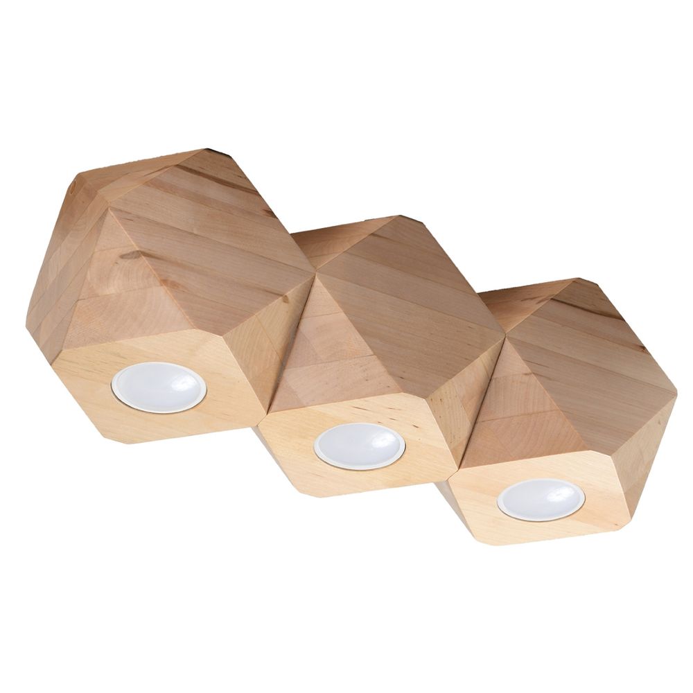 Ceiling lamp wood Woody Scandinavian Design GU10 in Wood