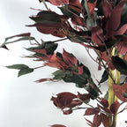 Red Ficus Tree - 120cm (4ft) - Realistic & Durable - Gold Metal Planter