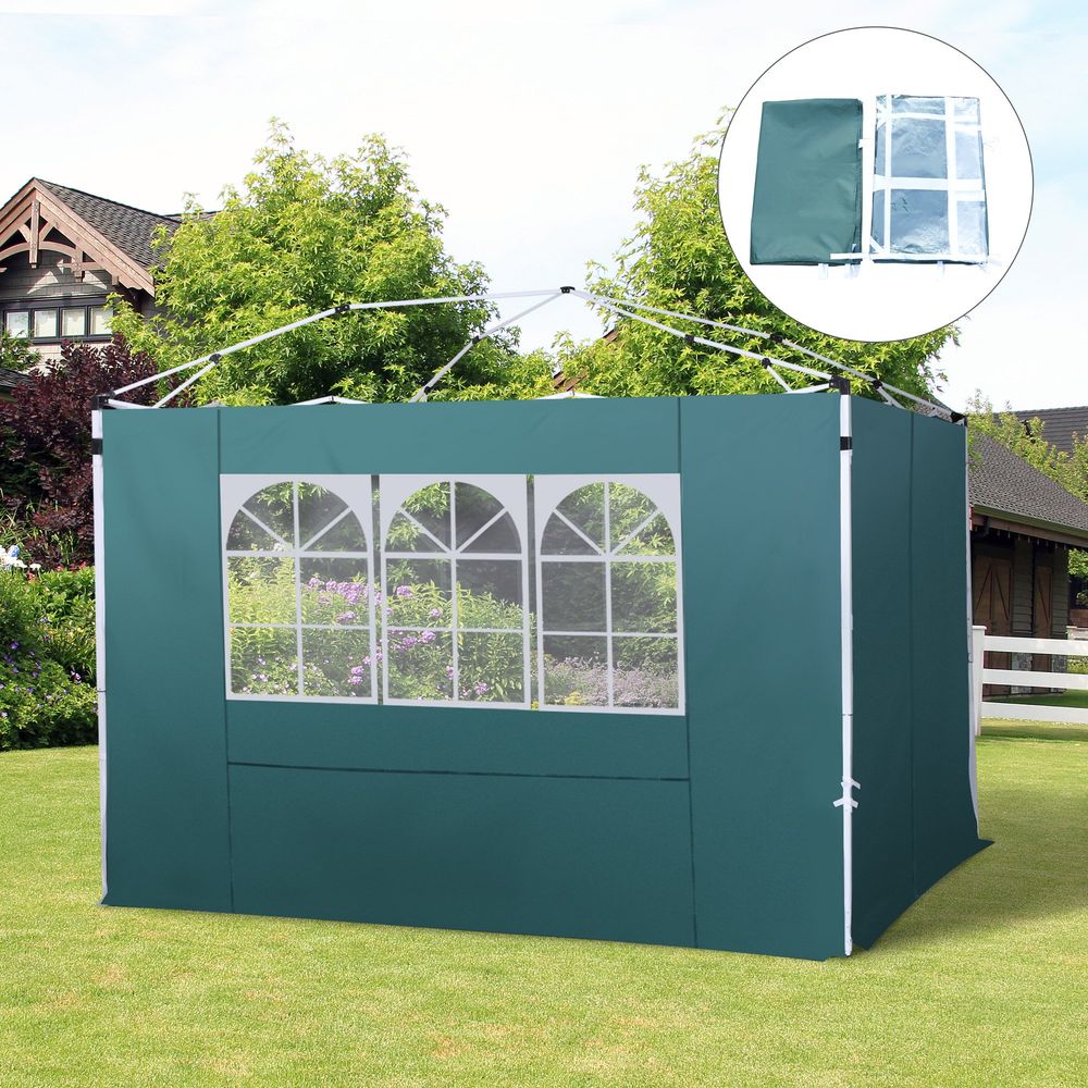 UV-Proof Gazebo Side Panels - Easy Attach/Remove - Privacy & Protection Green