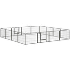 Heavy Duty 16 Panel Dog Pen - 60H cm - 2 Doors - Playpen for Dogs