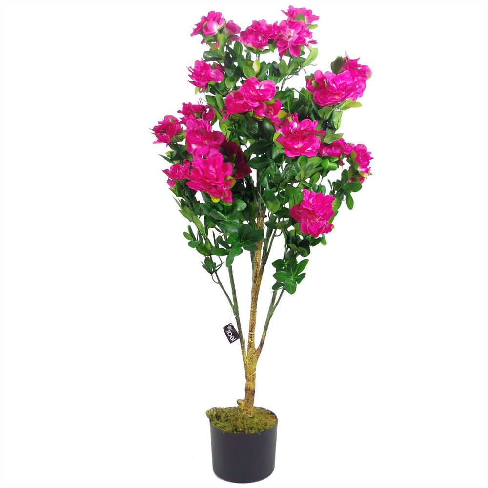 100cm Artificial Azalea Pink Flowers Potted Plant
