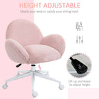 Fluffy Pink Leisure Chair w/ Backrest & Armrest for Bedroom