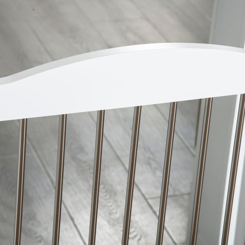 Foldable Dog Gate - Ideal for Doorways, Stairs, Halls - White