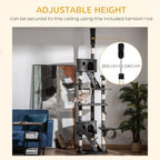 Dark Grey Cat Tree with Scratching Posts - Adjustable 240-260cm Height