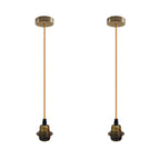2 Pack Vintage Industrial Pendant Light,lampshade E27 UK Holder Fitting Set