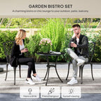3 PCs Garden Bistro Set Outdoor Garden Furniture Set w/ Umbrella Hole