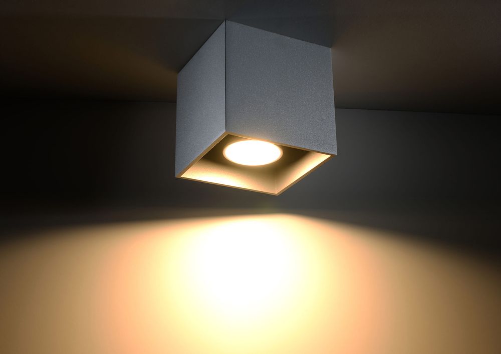 Quad 1 Grey Ceiling Lamp - Modern Loft Design with LED GU10 for a stylish and well-lit space