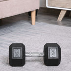 17.5KG Rubber Hex Dumbbell - Portable Hand Weights for Home Gym