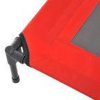 Elevated Pet Bed Portable Camping Raised Dog Bed w/ Metal Frame Black and Red (Small)