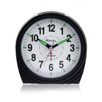 Large Art Deco Bedside/Mantel Alarm Clock - Gloss Black.3" "Professional-grade alarm clock with bold design, easy-read dial, silent sweep, snooze, and light functions
