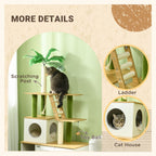 Oak 2-in-1 Cat Tree & Hidden Litter Box