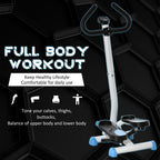 Twister Stepper, Step Machine, Aerobic Exercise Workout Machine w/Adjustable Resistance, LCD Screen and Handlebars - Blue