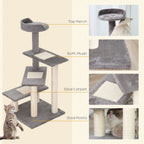 Cat Activity Center - Multi-level Climbing Tower with Scratching Post and Plush Material