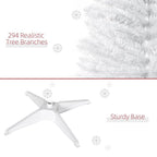 5FT Pencil Slim Artificial Christmas Tree with Study Stand Tips White