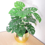 Artificial Monstera Plant - 60cm - Golden Metal Planter - Stylish Design