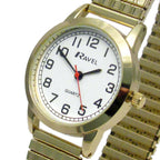Ladies White Dial Gold Bracelet Watch - Easy Read, Comfort Fit, Bold Numbers