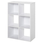 3-tier 6 Cubes Storage Unit Particle Board Cabinet Bookcase Organiser Home Office Shelves White