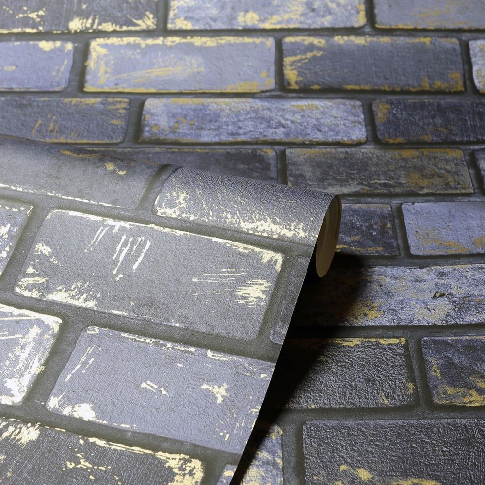 Metallic Brick Navy/Gold