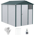 9x6 Galvanized Metal Garden Shed - Secure & Spacious Storage Solution for Backyard & Patio