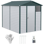 9x6 Galvanized Metal Garden Shed - Secure & Spacious Storage Solution for Backyard & Patio