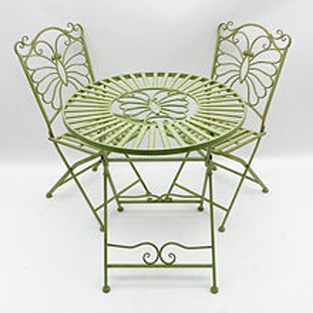 Leaf Green Bistro Set - Foldable, Sturdy, and Versatile - for Relaxing Outdoors