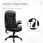 Reclining Chair w/ Heating Massage Points Relaxing Headrest Black - Executive