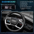 12V Audi E-tron Electric Ride-On Car w/ Remote Control, Lights, Music - Black