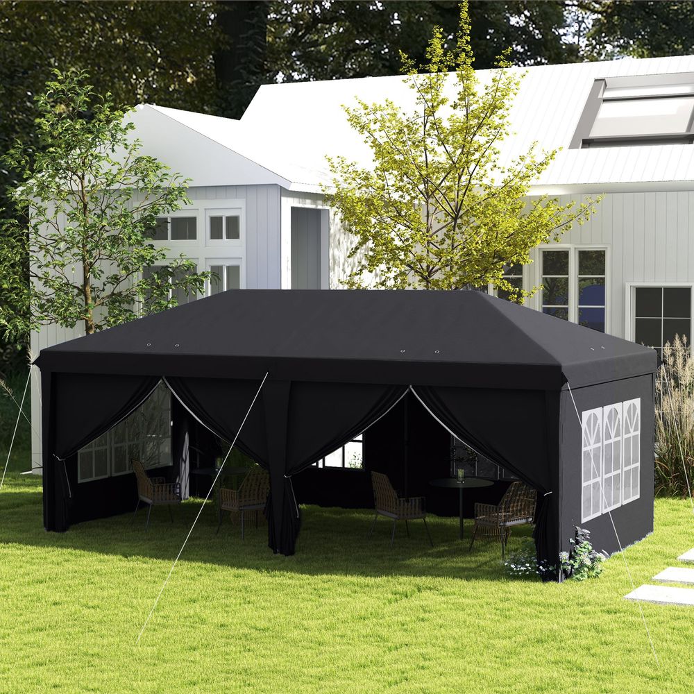 3 x 6m Pop Up Gazebo Height Adjustable Party Tent with Storage Bag
