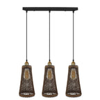 Retro Industrial Vintage Rattan Ceiling Pendant - 3 Head Natural Wicker Basket Style - Materials - Dimmable - Free Shipping