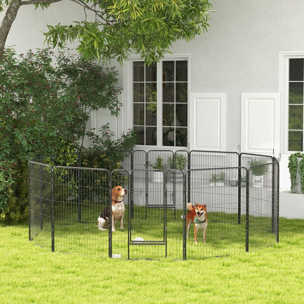 Durable 12-Panel Puppy Play Pen for Indoor/Outdoor Pet Exercise