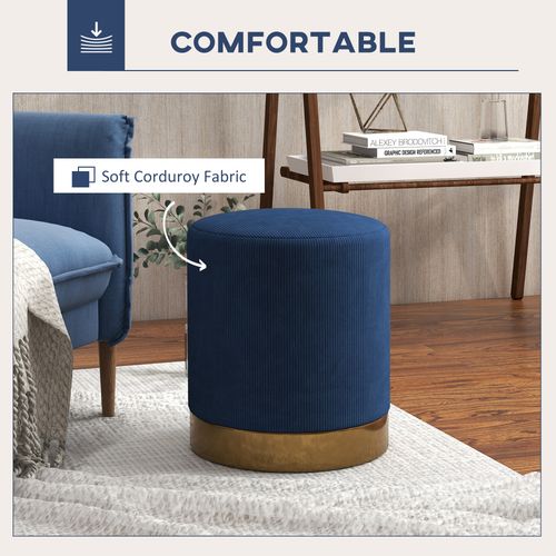 Modern Round Footstool, Fabric Upholstered Foot Rest