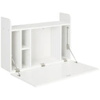 Wall Mounted Table Drop Leaf Floating Laptop Desk w/ Storage for Home Office