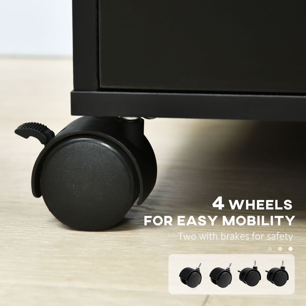 Organize Your Office with the 5-Drawer Mobile Filing Cabinet - Durable, Stylish, and Convenient - Black