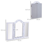 Lighted Tri-Fold Vanity Mirror Large Cosmetic Mirror LED Lights White