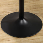 Round Dining Table: Steel Base, Non-slip Pad for Living Room - for Relaxing & Dining