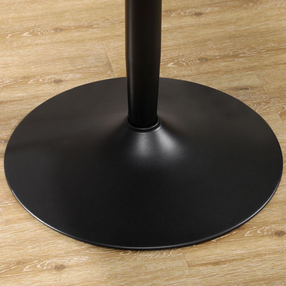 Round Dining Table: Steel Base, Non-slip Pad for Living Room - for Relaxing & Dining