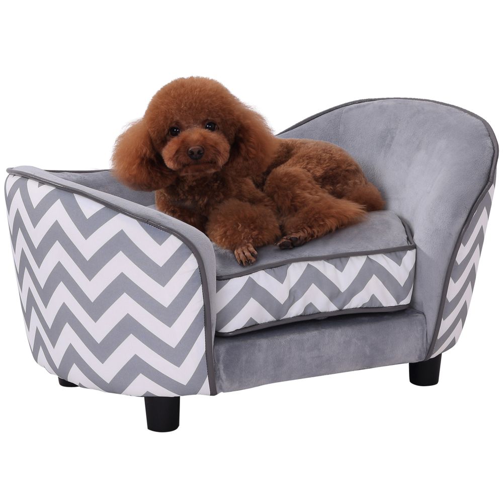Dog Sofa Pet Couch | XS | Removable Cushion | Grey