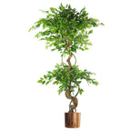 150cm Twisted Trunk Artificial Japanese Fruticosa Ficus Tree Copper Planter
