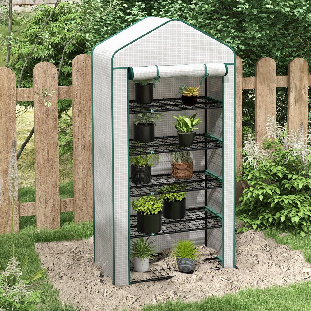 5-Tier Mini Greenhouse: Widened Design, 193H x 90W x 49Dcm, White