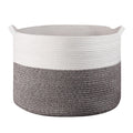 Laundry Basket Wht & Natural