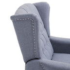 Luxury Recliner Armchair - Fabric Reclining Chair w/ Footrest - Light Grey - Free Shipping