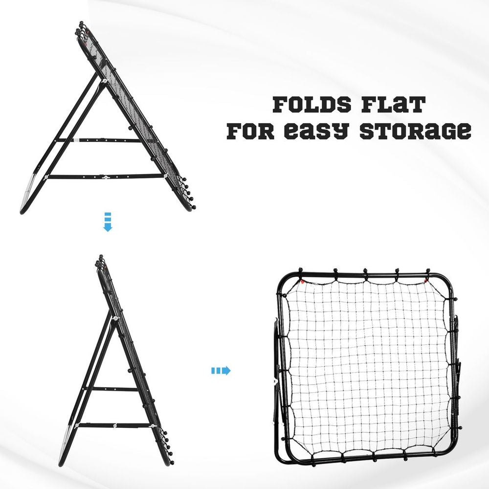 Rebounder Net Goal for Kids Adults Baseball Football Training Black