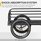 Bike Trailer Wagon with Suspension, 2 Wheels - Durable, Foldable, Black
