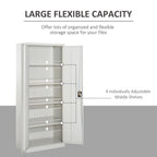 Filing Cabinet Storage Office 2 Doors Adjustable Shelf Metal