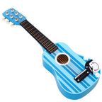 Authentic Wooden Stripe Blue Pirate Guitar - Childrens Musical Instrument